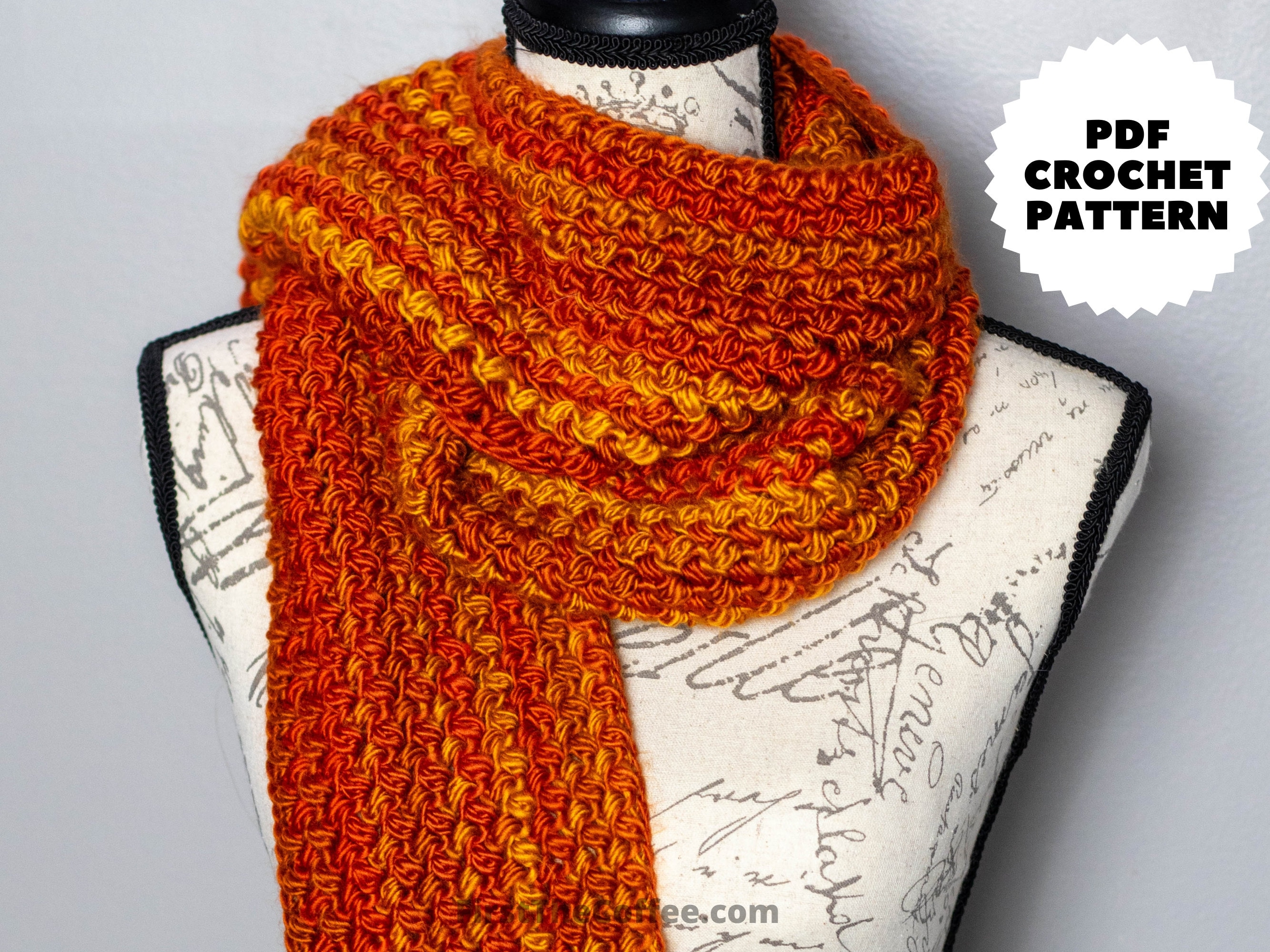 Extra Long Scarf Crochet Pattern PDF, the Crochet Bean Stitch Scarf - Etsy