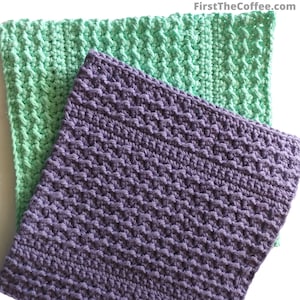Easy Crochet Dishcloth Pattern PDF, Textured Even Moss Stitch Cotton Dish Cloth, Modern Crochet Kitchen Pattern