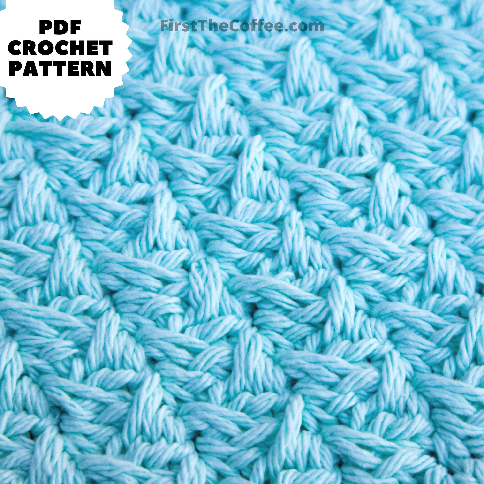 Textured Crochet Cotton Dishcloth Pattern PDF the Spiked Etsy