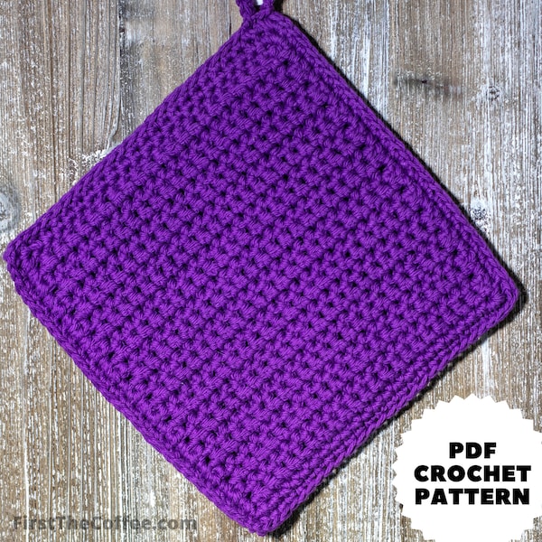 Double Thick Crochet Hot Pad Pattern from First The Coffee Crochet, an Easy Crochet Hotpad