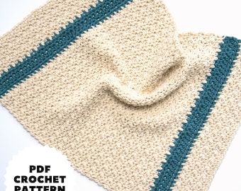 Easy Crochet Dishtowel Pattern, Farmhouse Style Cotton Crochet Dish Towel for the Kitchen or Bathroom
