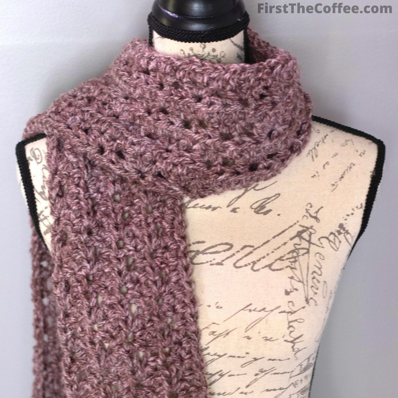 Easy Bulky Yarn Crochet Scarf Pattern PDF From First the Coffee - Etsy