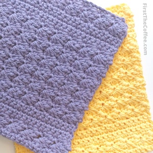 Easy Crochet Dishcloth Pattern PDF, Combo Stitch Cotton Dish Cloth, Modern Crochet Kitchen Washcloth