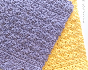 Easy Crochet Dishcloth Pattern PDF, Combo Stitch Cotton Dish Cloth, Modern Crochet Kitchen Washcloth