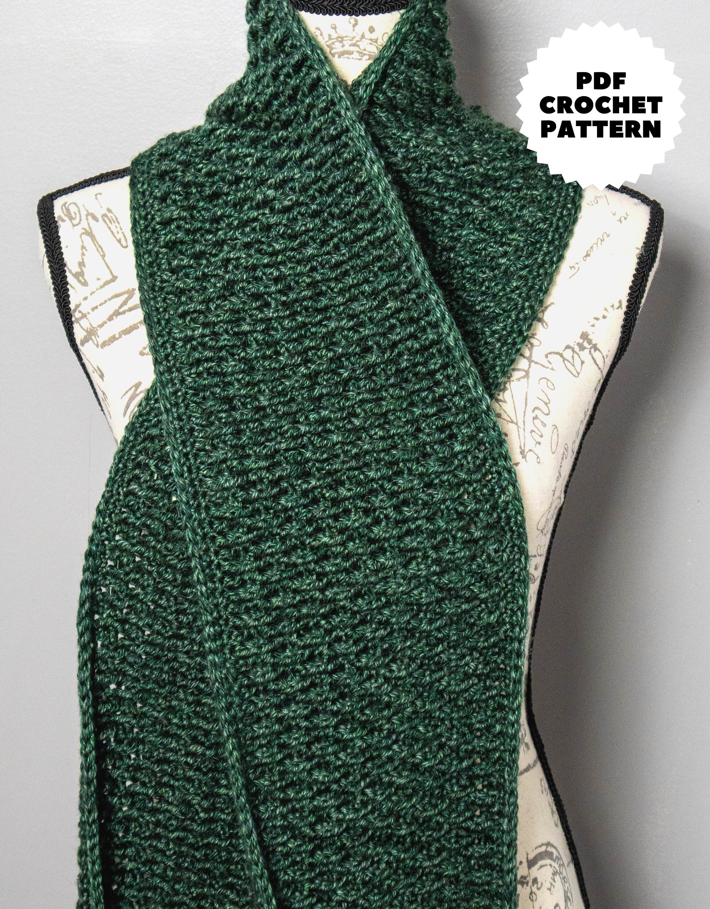 Modern Thick Crochet Scarf Pattern PDF, Warm Winter Crochet Scarf - Etsy