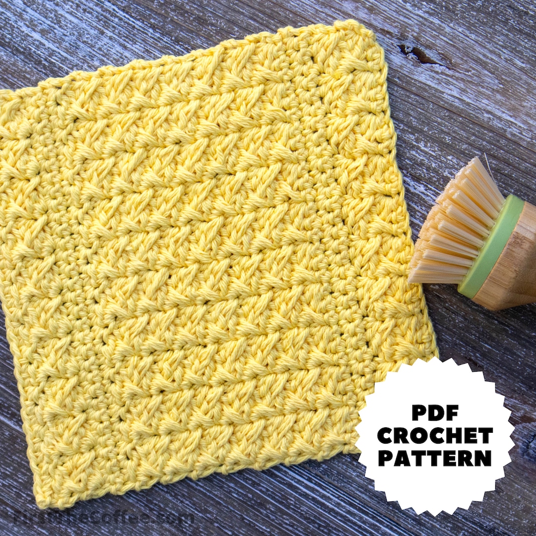 Textured Crochet Cotton Dishcloth Pattern PDF the Spiked Crochet Dish