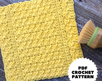 Textured Crochet Cotton Dishcloth Pattern PDF The Spiked Crochet Dish Cloth / Washcloth