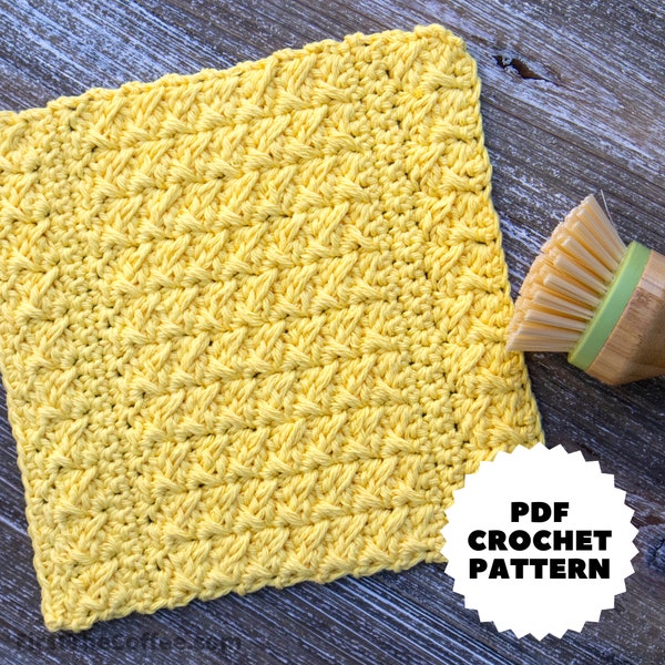 Textured Crochet Cotton Dishcloth Pattern PDF The Spiked Crochet Dish Cloth / Washcloth