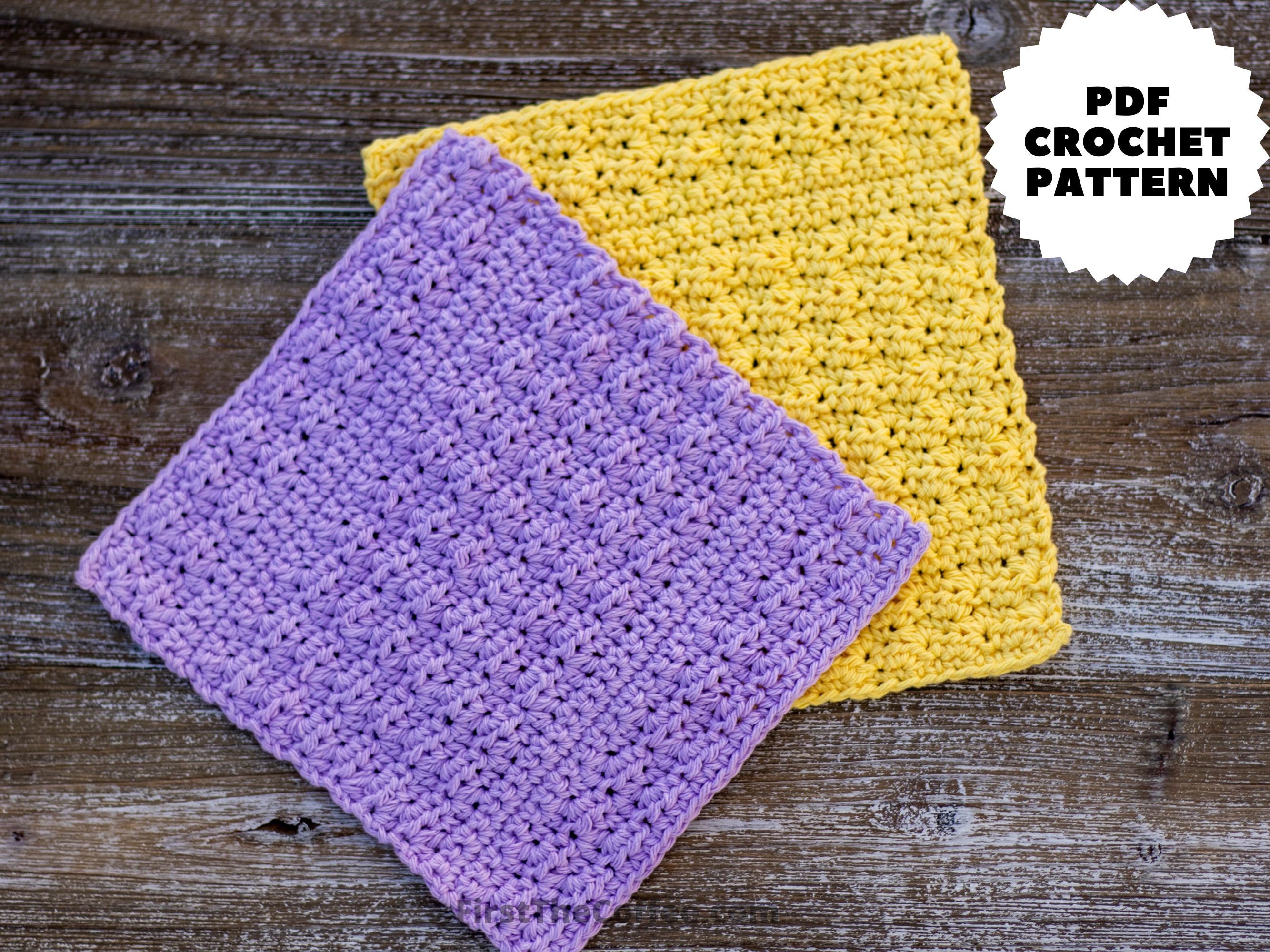 Easy Crochet Dishcloth Pattern, Tiny Clouds Dish Cloth/Washcloth/Kitchen Washrag