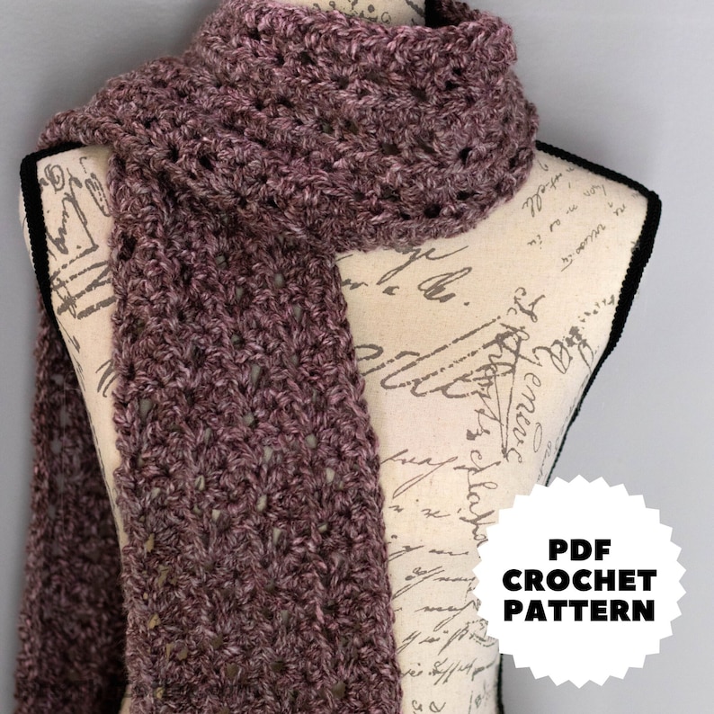 Easy Bulky Yarn Crochet Scarf Pattern PDF From First the Coffee Etsy