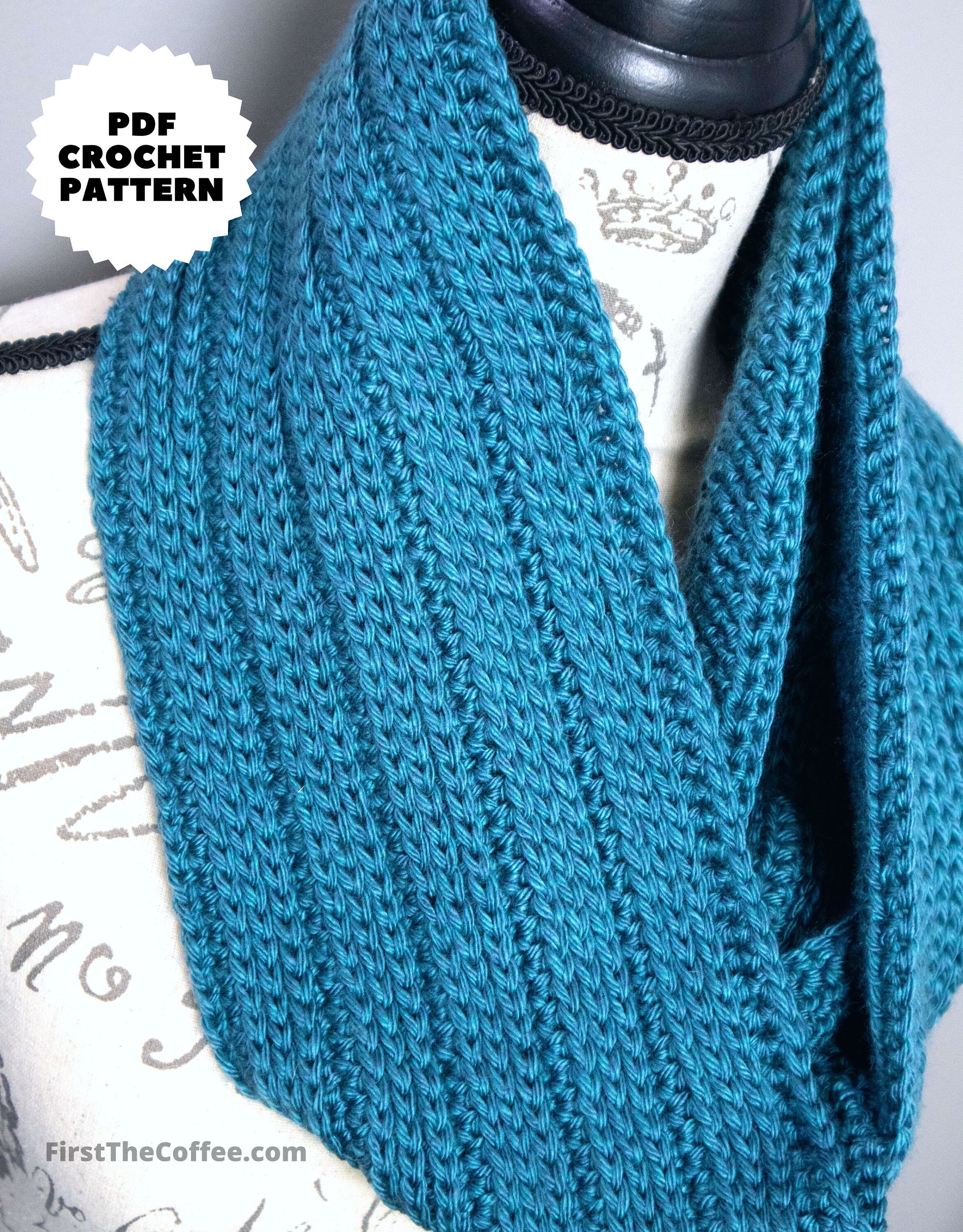 Crochet Infinity Scarf Pattern, Digital PDF Download - Etsy