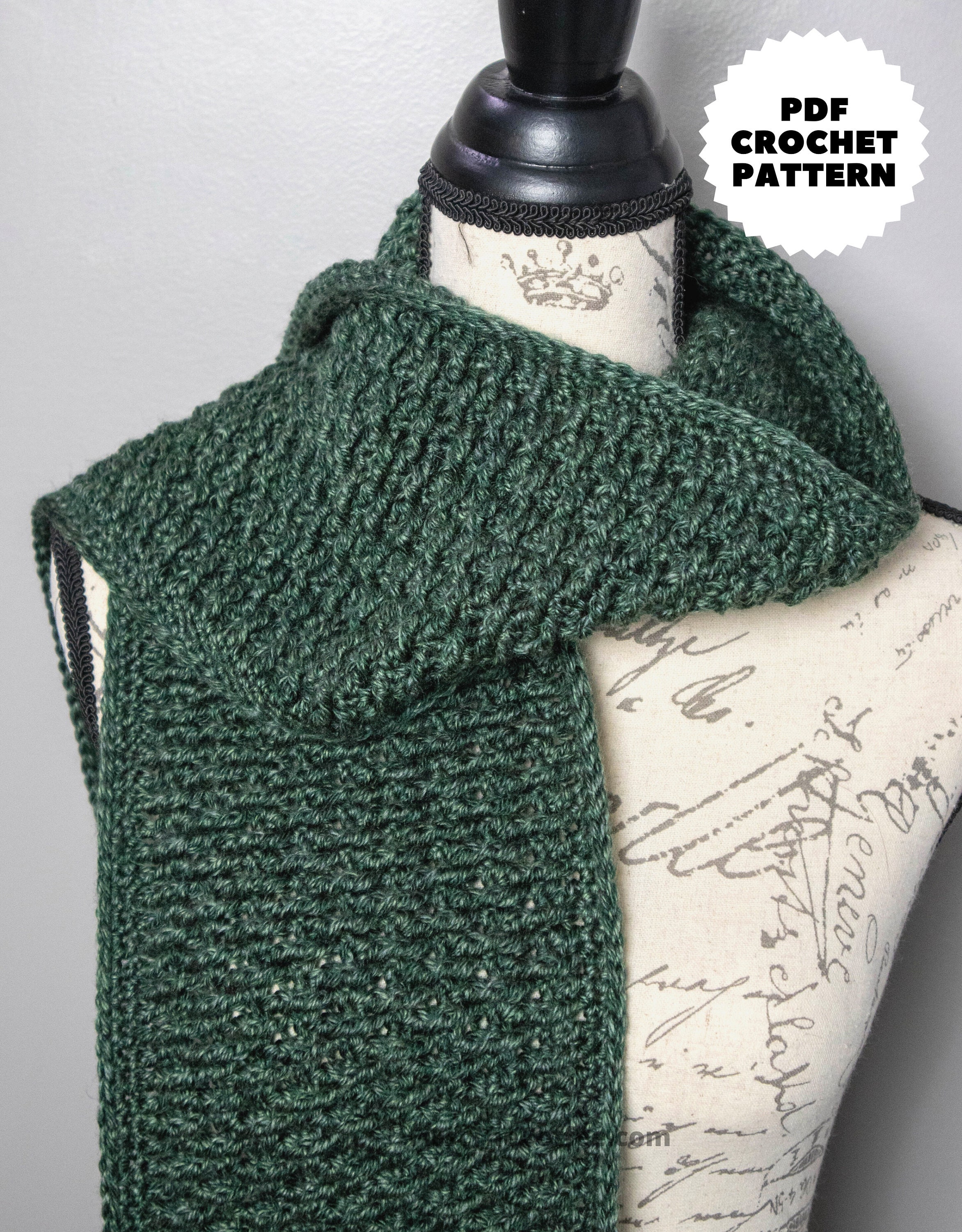 Modern Thick Crochet Scarf Pattern PDF, Warm Winter Crochet Scarf - Etsy