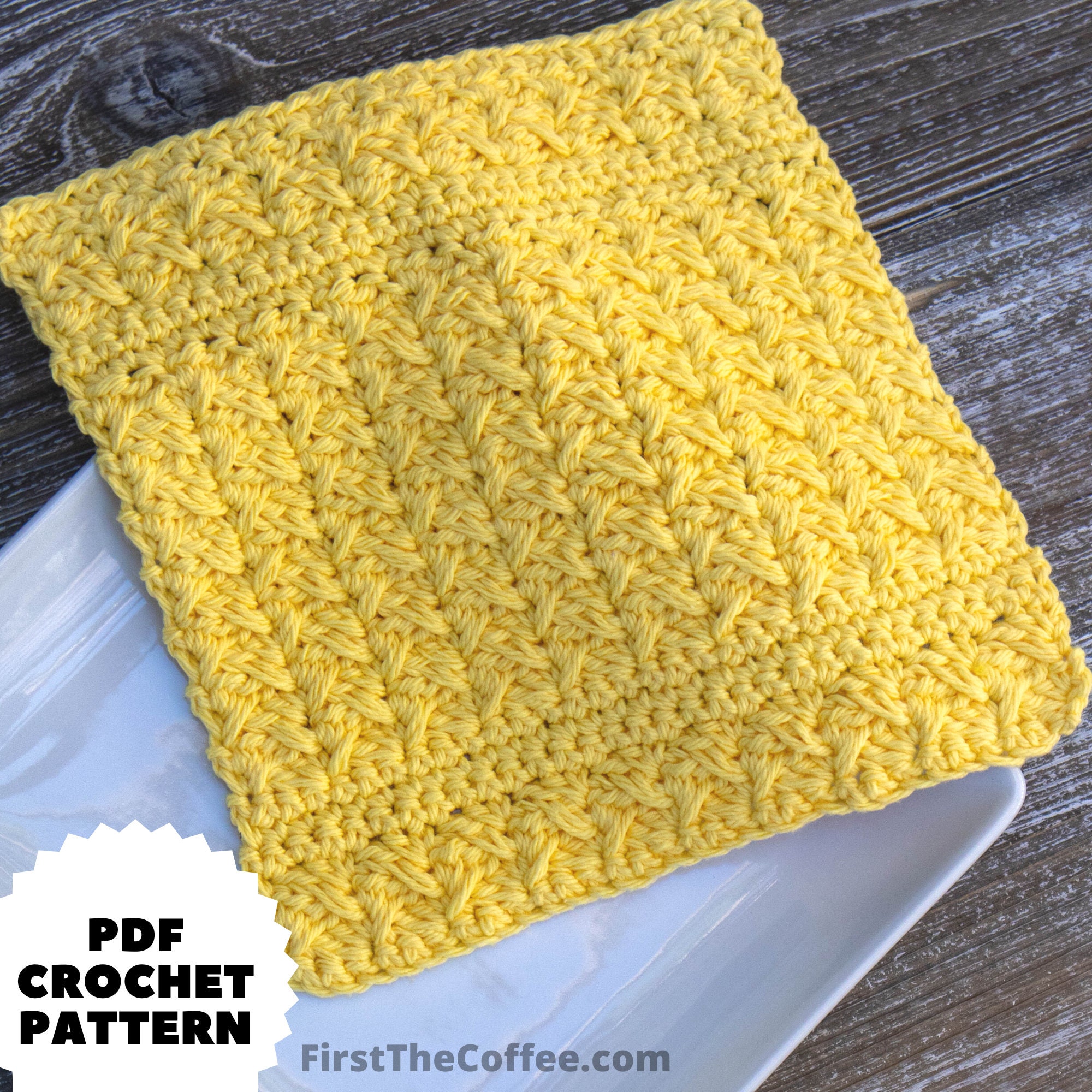 Textured Crochet Cotton Dishcloth Pattern PDF the Spiked Etsy