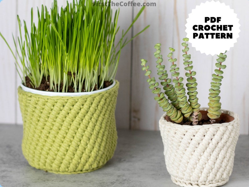 Crochet Plant Pot Cover Pattern image 1