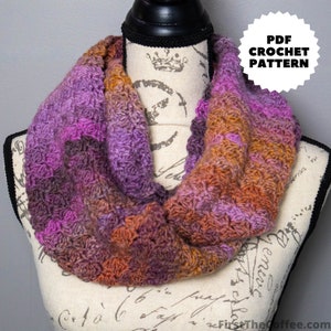 Crochet Infinity Scarf Pattern PDF, The Sophie Crochet Scarf