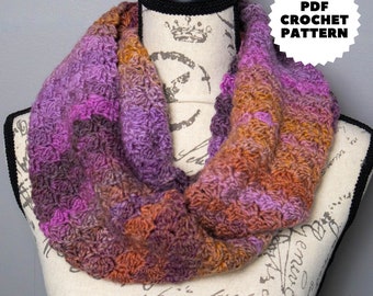 Crochet Infinity Scarf Pattern PDF, The Sophie Crochet Scarf