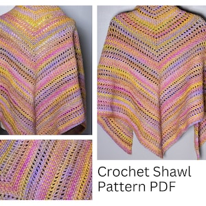 Easy Crochet Shawl Pattern, Triangle Crochet Shawl, The Willow Shawl Crochet Pattern
