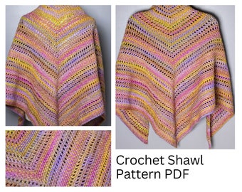 Easy Crochet Shawl Pattern, Triangle Crochet Shawl, The Willow Shawl Crochet Pattern