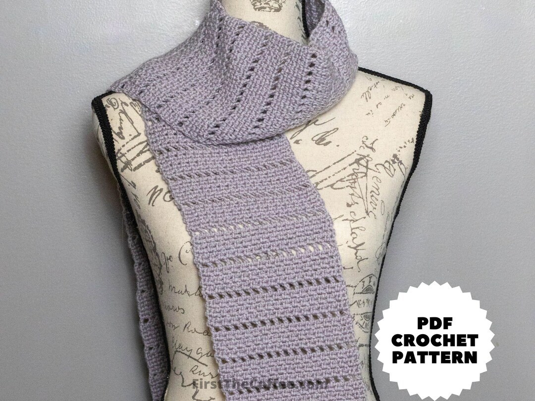 Easy Modern Crochet Scarf Pattern PDF, the Willow Scarf - Etsy
