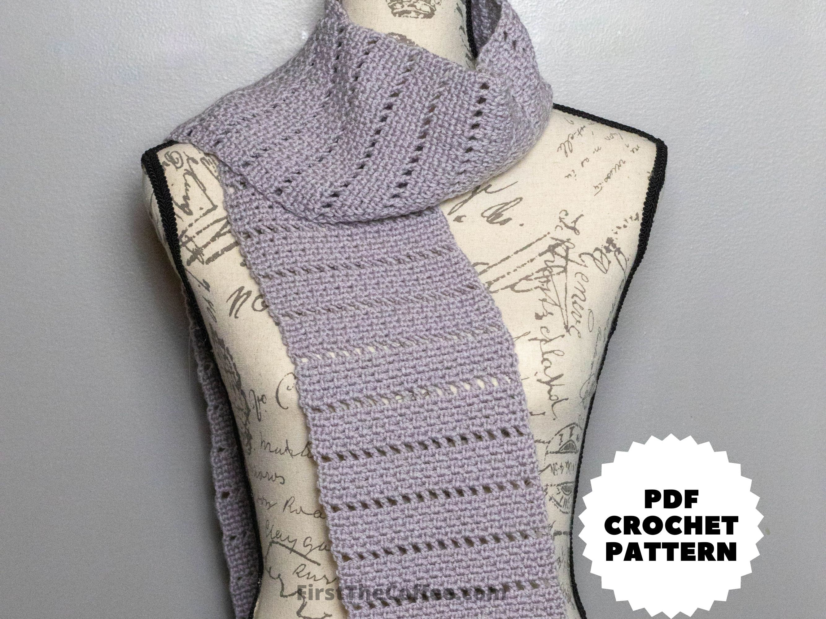 Easy Modern Crochet Scarf Pattern PDF, the Willow Scarf - Etsy