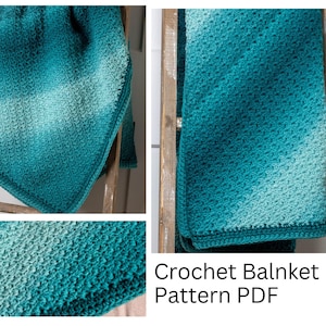 C2C Crochet Wattle Stitch Blanket Pattern, Crochet Square Blanket Digital PDF
