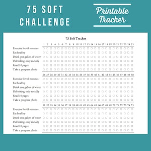 75 Soft Challenge Tracker | US Letter Size | Landscape | One Page
