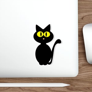 Charming Black Cat Die Cut Sticker - Perfect for Laptops, Tablets & More!