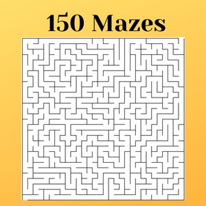 150 Mazes | Instant Download | Printable | PDF | Three Levels of Difficulty