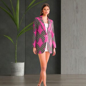 Vintage Butterfly Print Blazer Jacket: Retro Chic Casual Outerwear
