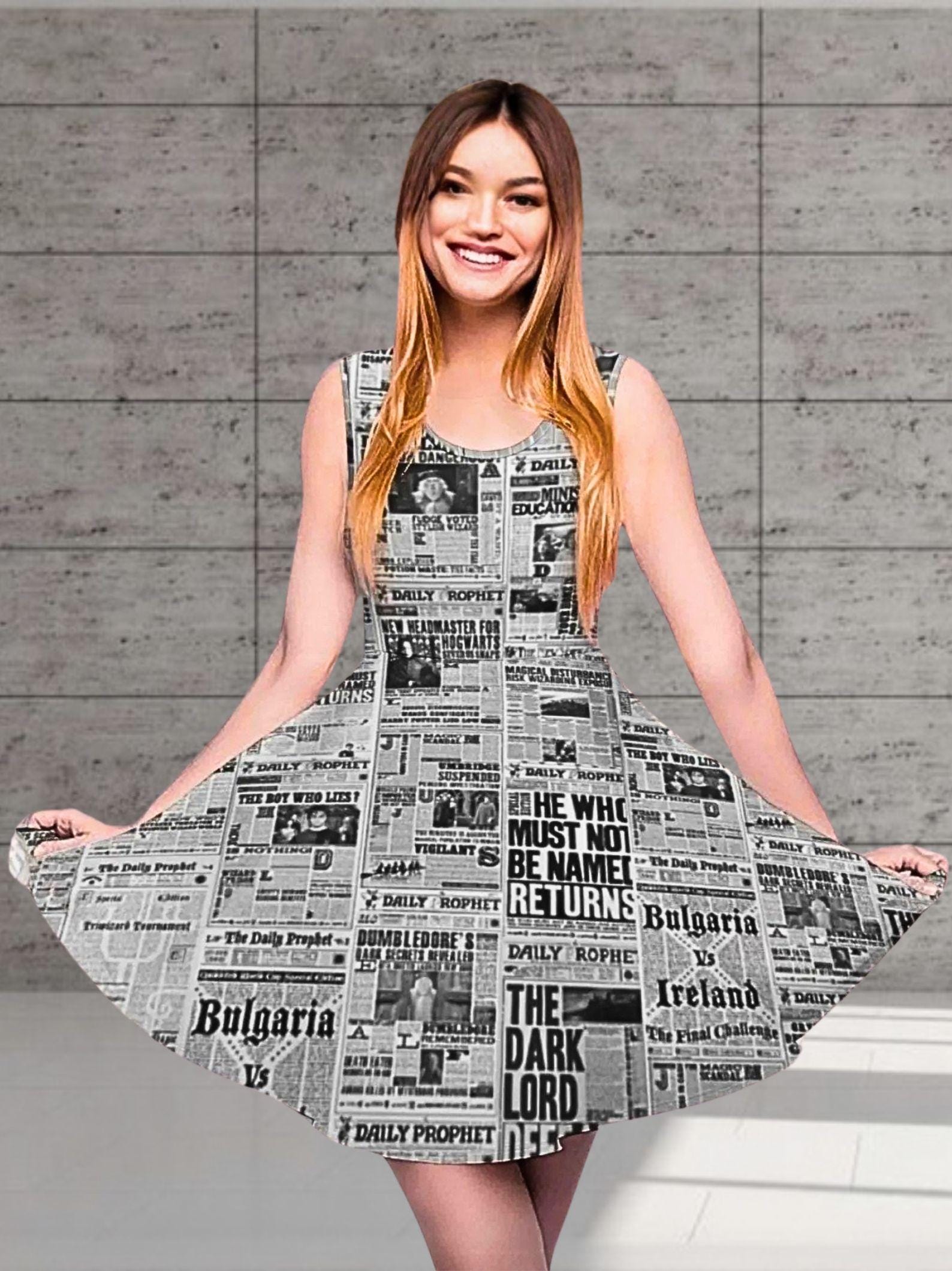 newspaper print mini dress Delia's Newspaper Print Mini Dress