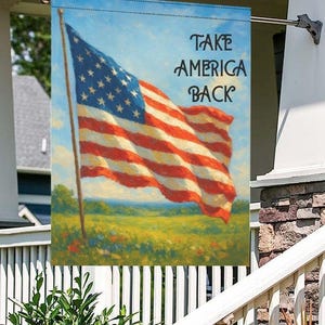 Take Amertica Back Double Sided Garden Flag, Chic Garden Flag Design, Yard Decoration, Unique Garden Flags, Stylish Fall Garden Flags