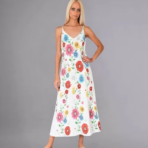 Floral Boho Long Dress - Sling Ankle Summer Fashion, Floral Print Maxi Dress, Boho Floral Style, Long Summer Dress, Summer Party Dress