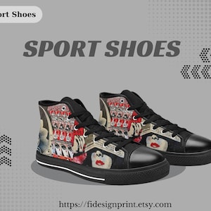 Aquila High Top Canvas Schuhe: Streetart Print Damen Turnschuhe