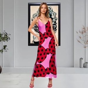 Boho Chic Butterfly Print Maxi Dress, Stylish Summer Sundress, Trendy Summer Maxi Gown, Long Boho Dress, Bohemian Maxi Summer Fashion