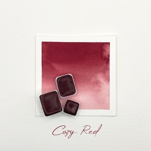 Cozy Red - Handgefertigte Aquarellfarbe - Halbe, Viertel und Mini Näpfchen, Matt, Natur, Weihnachten