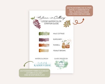 Loose Watercolor "Autumn is Calling" Starter Guide als digitaler Download - PDF