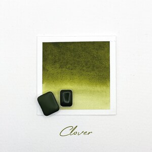 Clover - Handmade Watercolor Paint - Half, Quarter, and Mini Pans, Matte, Natural, Spring