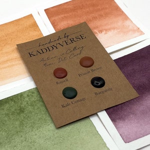 Handgefertigte Aquarellfarbe als Mini Dotcard Set - Autumn is Calling - Matt, Natur, Herbst