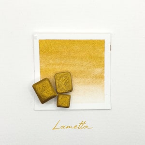 Lametta - Handgefertigte Aquarellfarbe - Halbe, Viertel und Mini Näpfchen, Metallic, Glitzer, Weihnachten