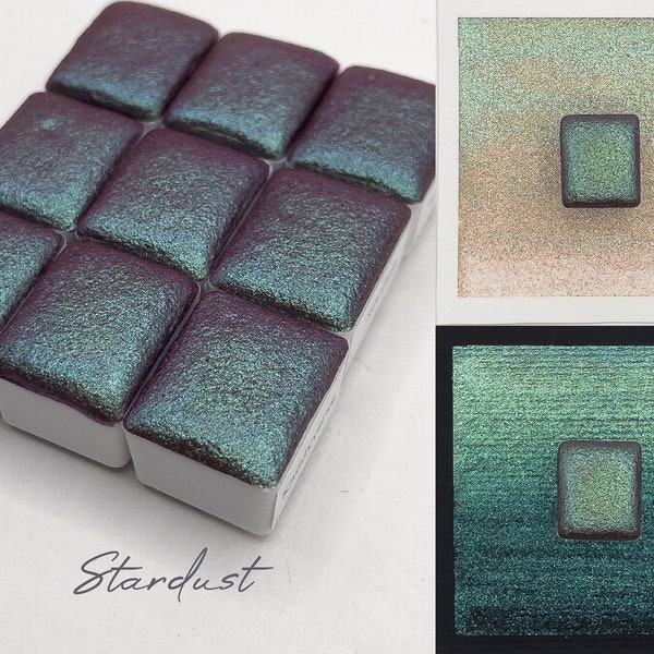 Colorshift Aquarellfarbe Stardust - Halbe, Viertel und Mini Näpfchen, Watercolor Colorshift zum Malen + Lettering