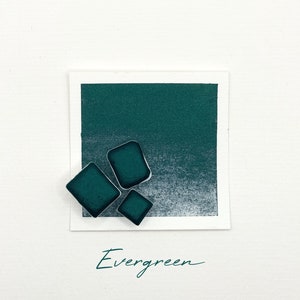 Evergreen - Handgefertigte Aquarellfarbe - Halbe, Viertel und Mini Näpfchen, Metallic, Glitzer, Weihnachten