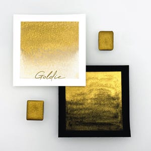 Door 10 - Goldie - Handmade Watercolor Paint Glitter Shimmer - Half, Quarter and Mini Pans