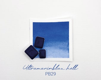 Ultramarinblau hell PB29 - Handgefertigte Aquarellfarbe
