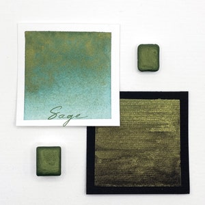 Sage - Handmade Watercolor Paint Glitter Shimmer Colorshift