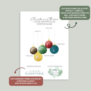 Guide de démarrage aquarelle en vrac « Christmas Classic » en téléchargement numérique - PDF