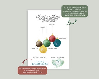 Loose Watercolor "Christmas Classic" Starter Guide als digitaler Download - PDF