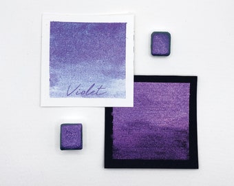 Violet - Handgefertigte Aquarellfarbe Glitzer Schimmer Colorshift