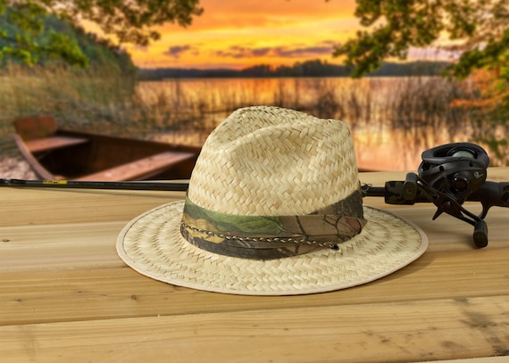 Straw Outback Hat with Green Band and Yellow Embroidery Raffia Straw Sun Hat: Embroidered Band, Large Brim - Etsy main image 3