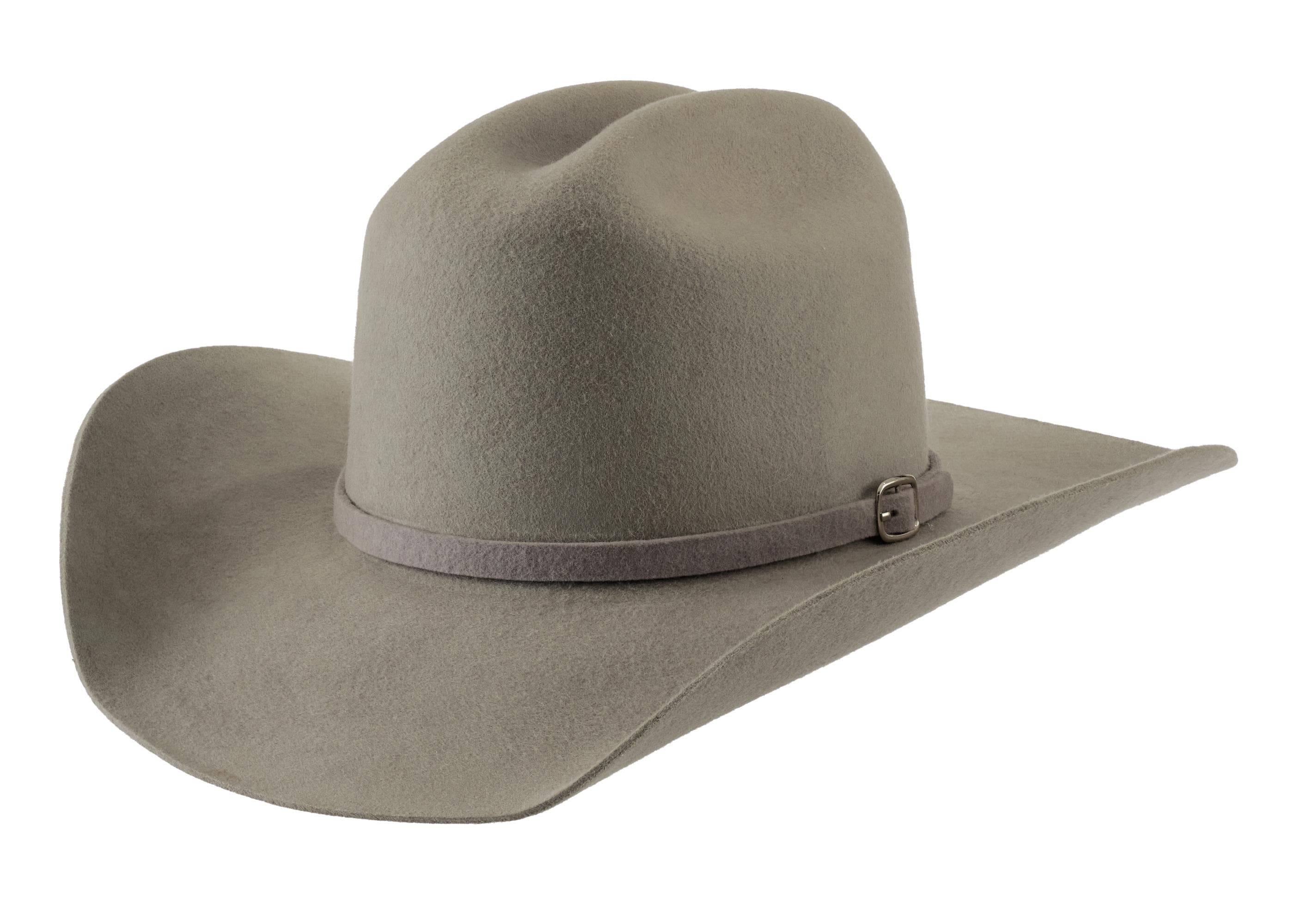 Rock’em Hat Western Unisex 6XBelly Real Felt Wool Cowboy Beige Grey Leather Band American Hat Company Felt 6X Silverbelly 4″ Brim Hat main image 4