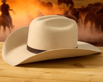 Roper Cowboy Hat Tan - 100% Wool Felt